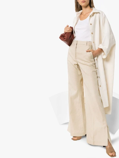 Shop Joseph Tena Flared Trousers In Brown