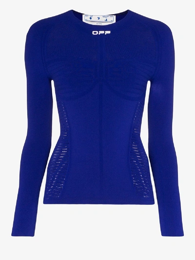 Shop Off-white Active Seamless Top In Blue