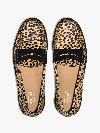Shop G.h. Bass & Co. Brown Weejun 90s Larson Cheetah Print Loafers In Black