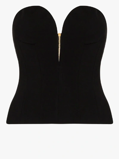 Shop Versace Sweetheart Neckline Corset Top In Black