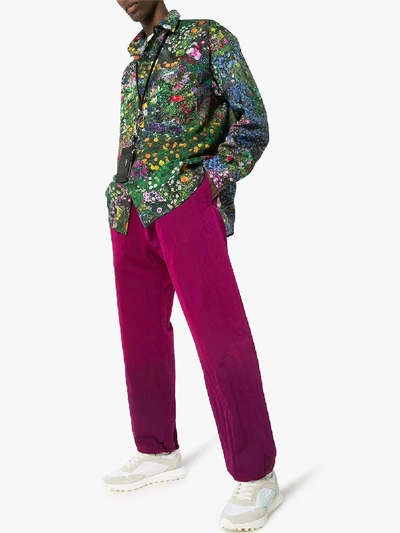 Shop Aries Ombré Dyed Sweatpants In Purple