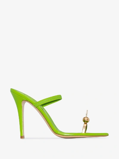 Shop Natasha Zinko Green Bunny 110 Leather Sandals