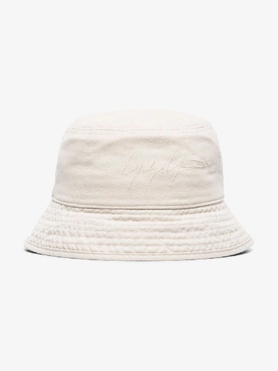 Shop Y-3 White Logo Bucket Hat