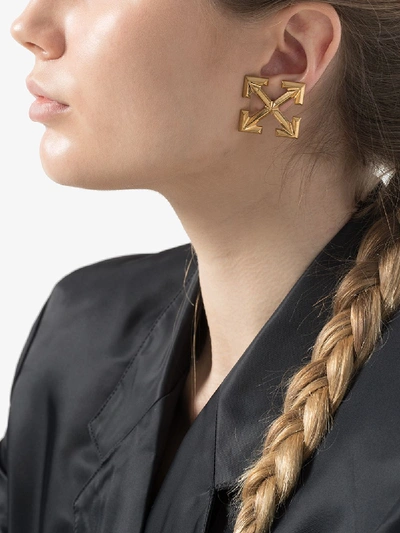 Shop Off-white Gold Tone Arrows Earrings