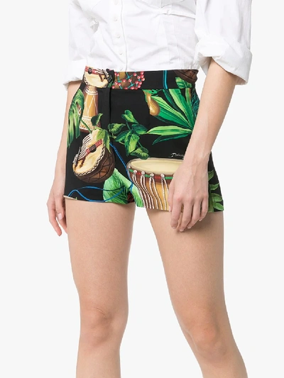 Shop Dolce & Gabbana Womens Green Drum Print Shorts