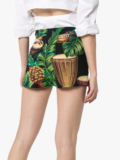 Shop Dolce & Gabbana Womens Green Drum Print Shorts