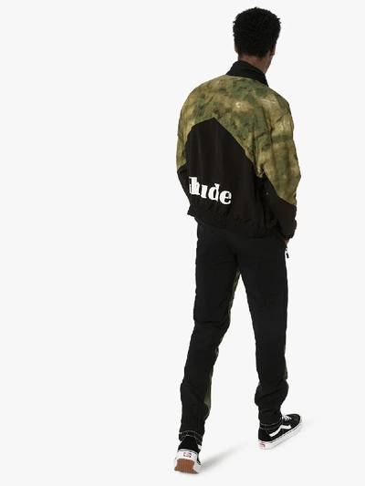 Shop Rhude Flight Camo Track Jacket In Black