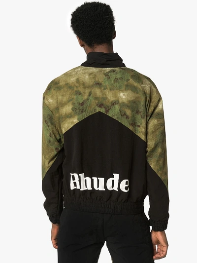 Shop Rhude Flight Camo Track Jacket In Black