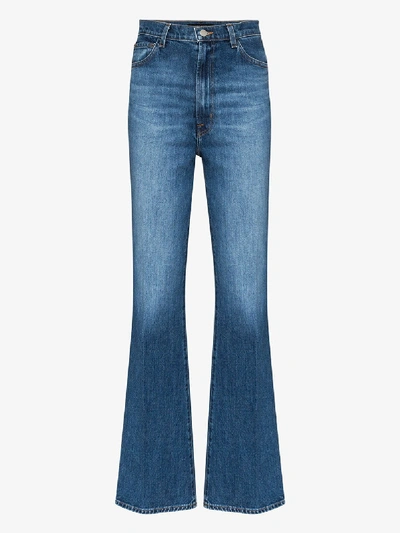Shop J Brand Faded Bootcut Jeans In Blue