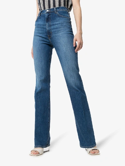 Shop J Brand Faded Bootcut Jeans In Blue