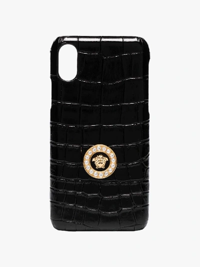 Shop Versace Black Medusa Logo Iphone X Css Case