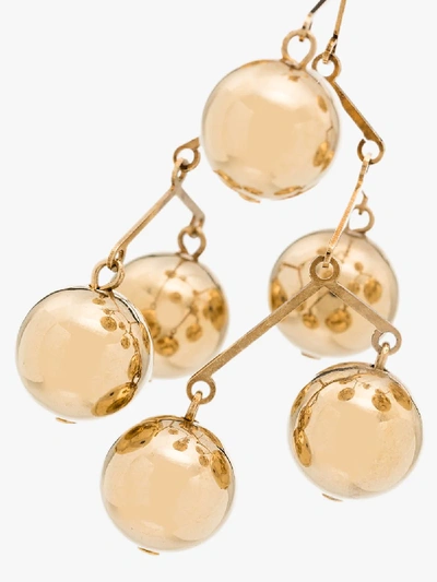 Shop Jil Sander Gold Tone Balance Drop Mobile Earrings