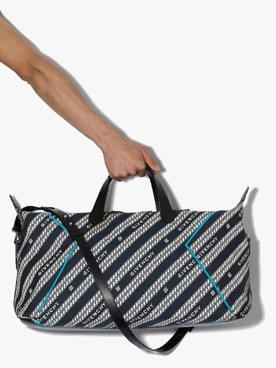 Shop Givenchy Blue Bond Logo Chain Weekend Bag