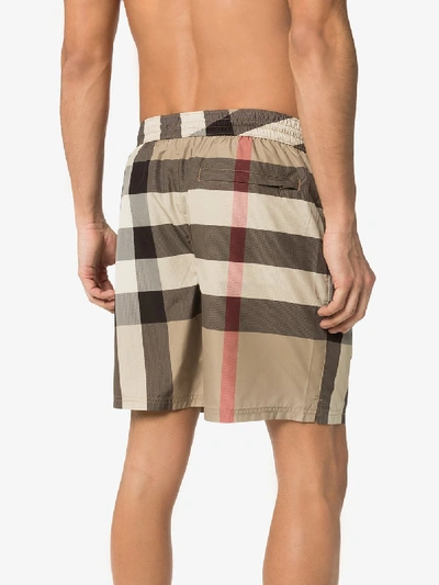 Shop Burberry Neutral House Check Swim Shorts - Men's - Polyester In Neutrals