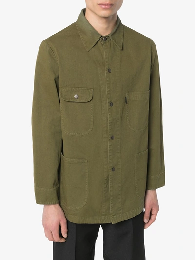 Shop Gramicci Green Pocket Shirt Jacket