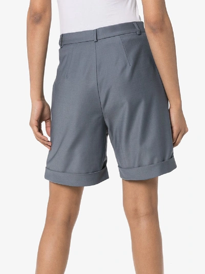 Shop Anouki Pleated Wool Shorts In Grey