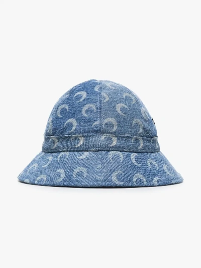Shop Marine Serre Blue Crescent Moon Bucket Hat
