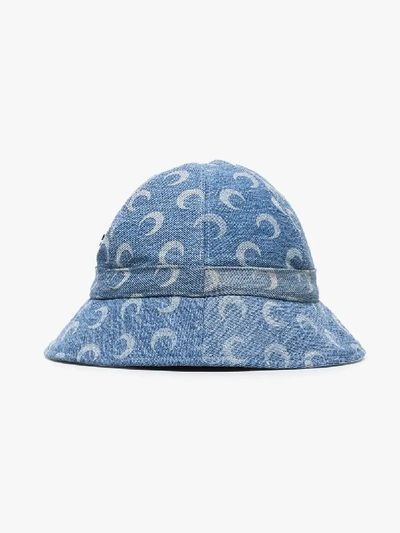 Shop Marine Serre Blue Crescent Moon Bucket Hat