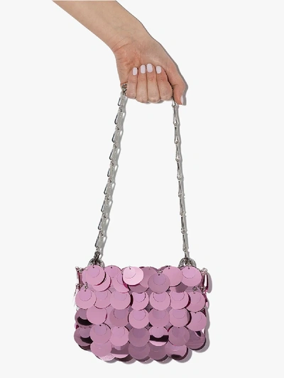 Shop Paco Rabanne Pink Mini Sparkle 69 Shoulder Bag
