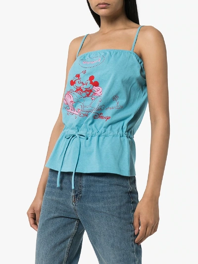 Shop Gucci X Disney Printed Cotton Top In Blue