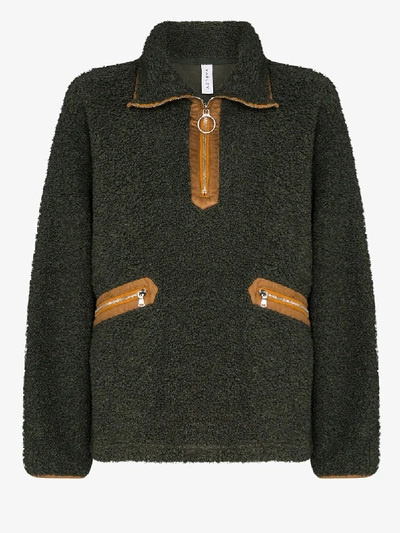 Shop Varley Spencer Fleece Sweatshirt In Green