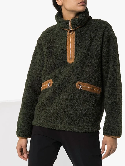 Shop Varley Spencer Fleece Sweatshirt In Green