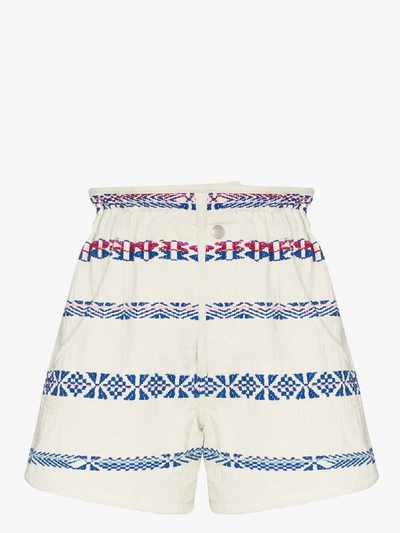 Shop Isabel Marant Baixa Embroidered Shorts In White