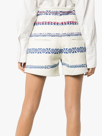 Shop Isabel Marant Baixa Embroidered Shorts In White