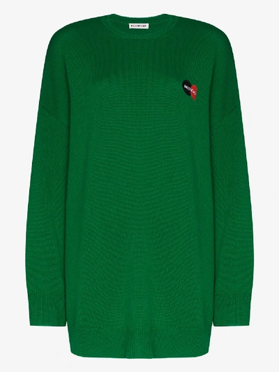 Shop Balenciaga Uniform Logo Cashmere Sweater In Green