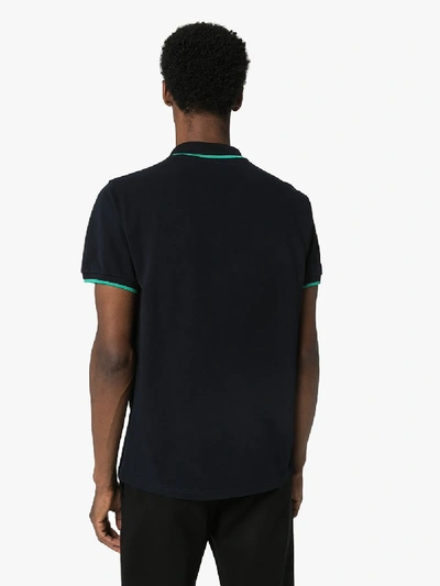 Shop Kenzo Mens Blue Fitted Tiger Polo Shirt