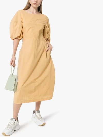 Shop Low Classic Puff Sleeve Dress In Yellow