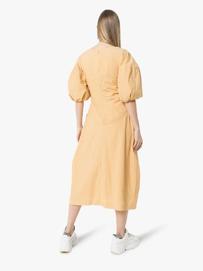Shop Low Classic Puff Sleeve Dress In Yellow