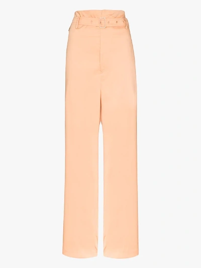 Shop Low Classic Belted Paper Bag Trousers In Orange