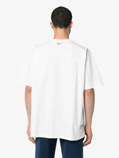 Shop Ader Error Spaceship Logo Cotton T-shirt In White