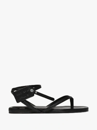 Shop Off-white Zip Tie Leather Sandals - Women's - Leather In Black