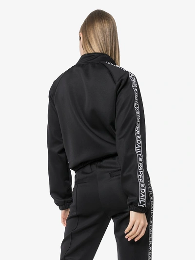 Shop Daily Paper Tape Logo Track Jacket In Black