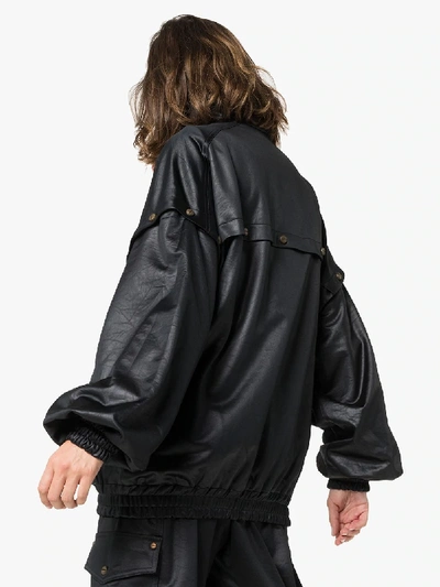 Shop Gucci Oversized Technical Bomber Jacket In Black