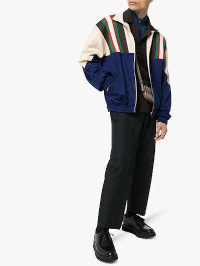 Shop Gucci Zip Track Jacket In Neutrals