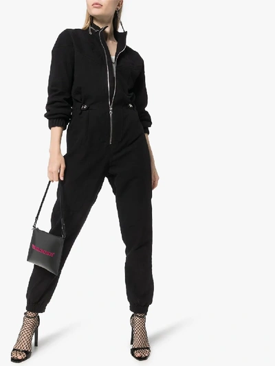 Shop Rta Halima Zip Detail Jumpsuit In Black