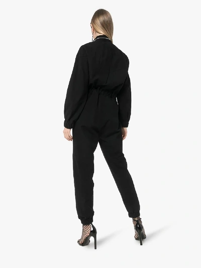 Shop Rta Halima Zip Detail Jumpsuit In Black