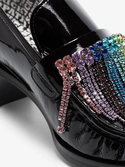 Shop Sophia Webster X Patrick Cox Black Iconic 60 Crystal Leather Loafers