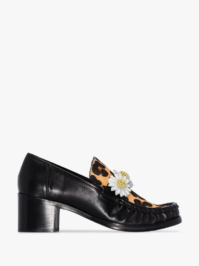 Shop Sophia Webster Black X Patrick Cox Iconic 60 Daisy Leather Loafers