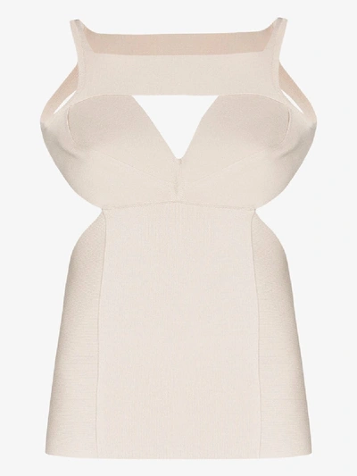 Shop Rick Owens Cutout Panelled Top In Neutrals