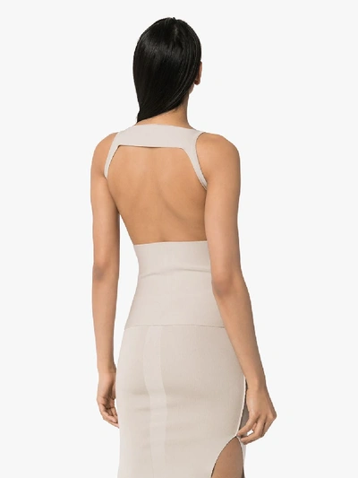 Shop Rick Owens Cutout Panelled Top In Neutrals