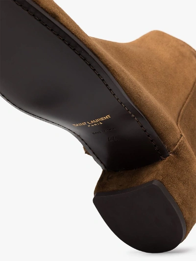 Shop Saint Laurent Brown Caleb Suede Ankle Boots