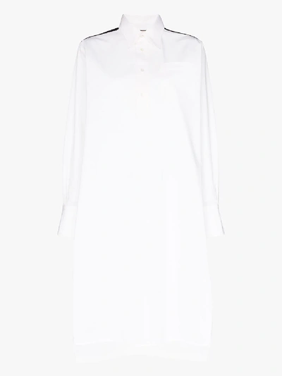 Shop Plan C Press Stud Yoke Oversized Shirt Dress In White