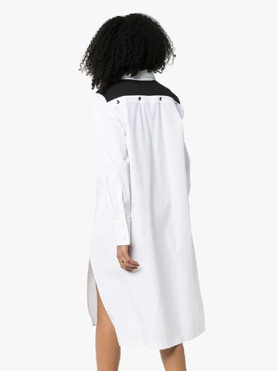 Shop Plan C Press Stud Yoke Oversized Shirt Dress In White