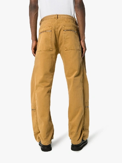 Shop Y/project Loose Fit Cotton Cargo Trousers In Brown