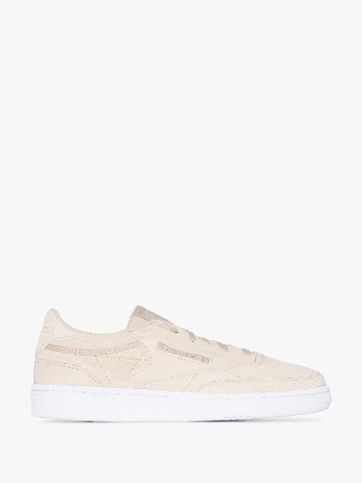 Shop Reebok Beige Club C 85 Low Top Suede Sneakers In Neutrals