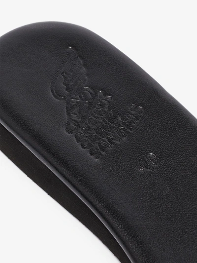 Shop Ancient Greek Sandals Black Aglaia Leather Slides
